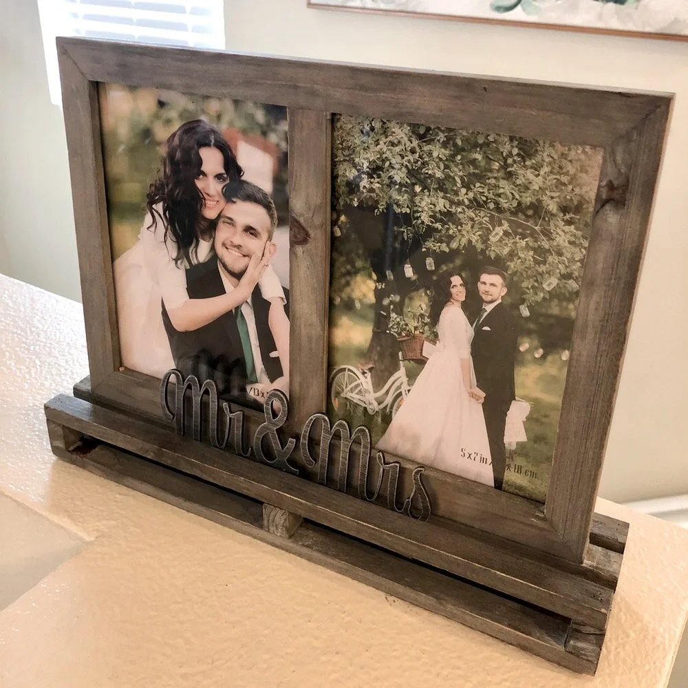 NEW! Rustic Mr. & Mrs. Wood Palett Picture Frame